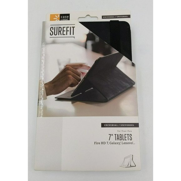 Case Logic Surefit Folio Case for Galaxy/Nexus & Kindle Tablet -Black 7” Tablet - Picture 1 of 2